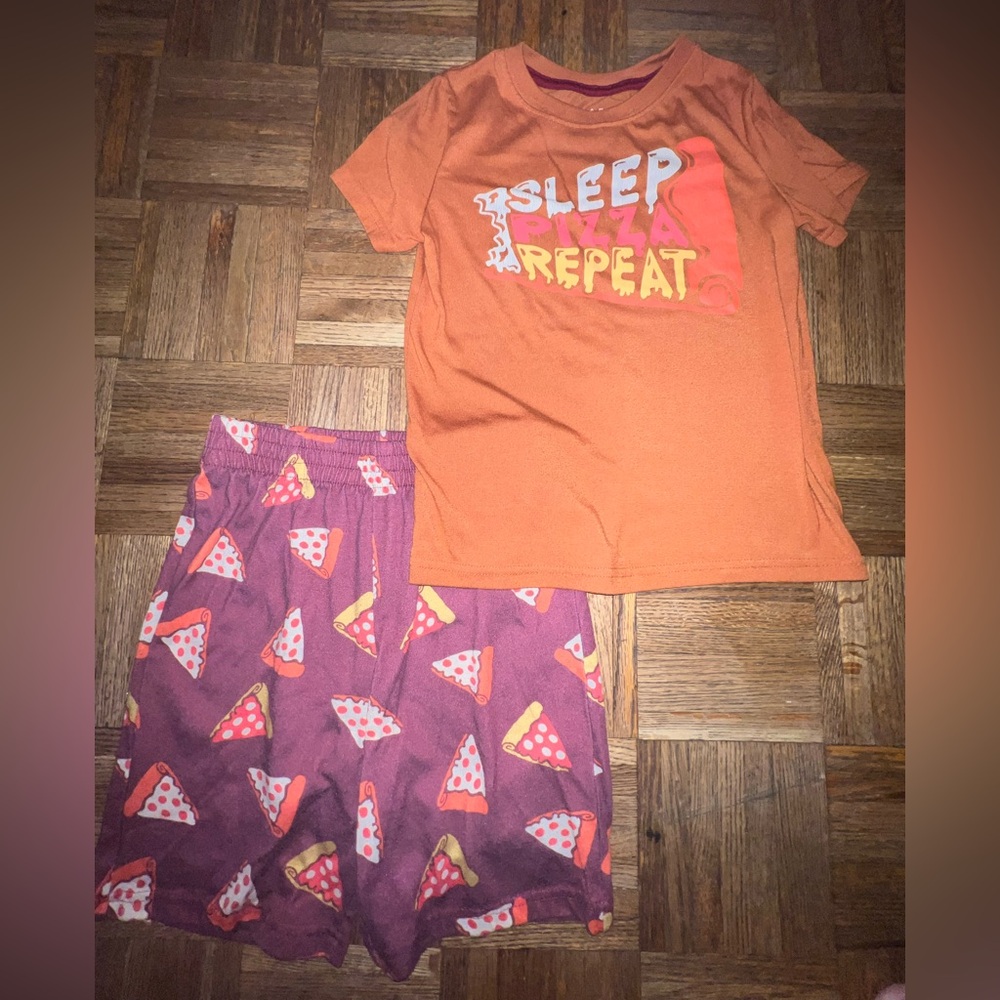 Cat & Jack Orange and Purple Kids Pajama Set